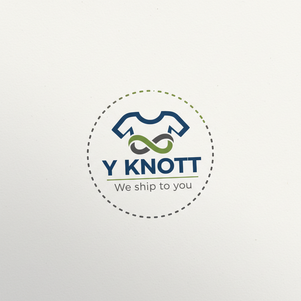 Y Knott custom T-shirts logo in side a t shirt. We ship to you